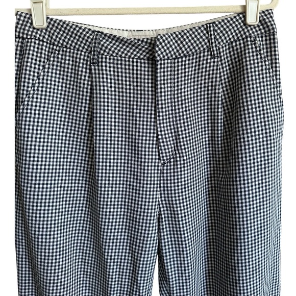 BRIXTON Victory Washed Navy Gingham Trouser Pants High Waisted Straight Leg 30 - Picture 3 of 16
